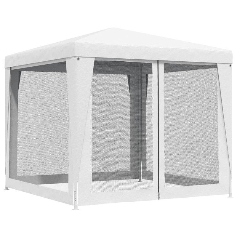 Erkan 2.5m x 2.5m Iron Patio Gazebo, White, 2.5 x 2.5 m, with 4 Sidewalls