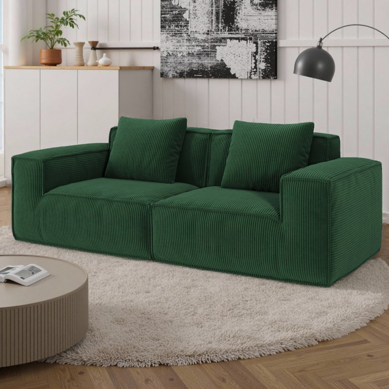 Causeuse modulaire 86,6 po 2 places Cloud, Vert