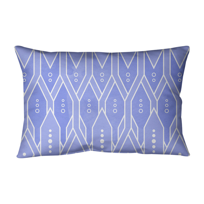 Coussin lombaire, 14 po x 20 po, Bourre en polyester, Bleu