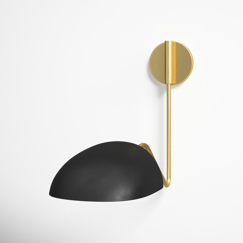 Adarna Steel Swing Arm Sconce, Midnight Black