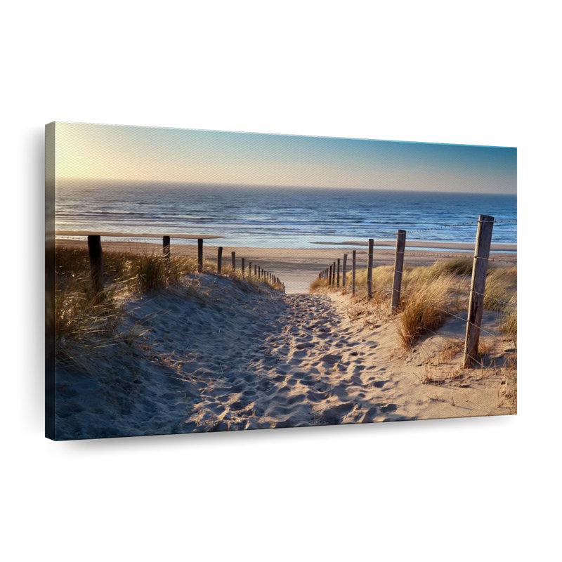 Path To North Sea Beach sur impression sur toile, H 24 po x l 36 po x P 1,25 po
