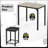 17 Stories 3pcs Counter Height Table Set 2 Chairs Bar Dining Room Faux Marble Black