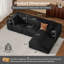 Canapé en L 108 po moderne, canapé modulaire rembourré avec coussin, canapé-lit à combinaison libre pour le salon, canapé à compression dans une boîte et aucun assemblage requis-538353754-542252939