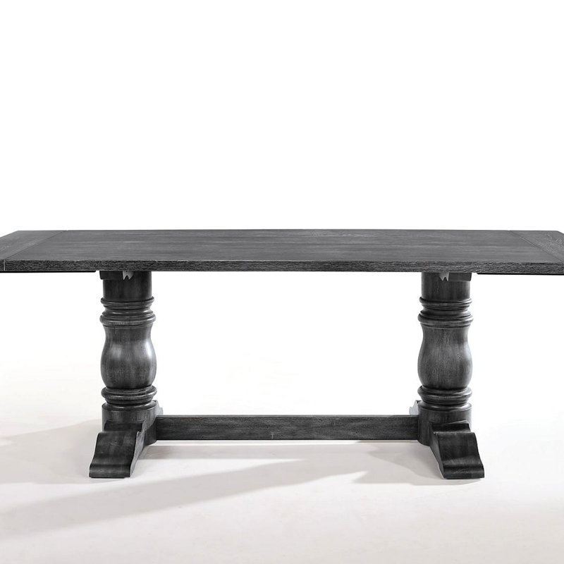 Alayda Solid Wood Dining Table, Gray