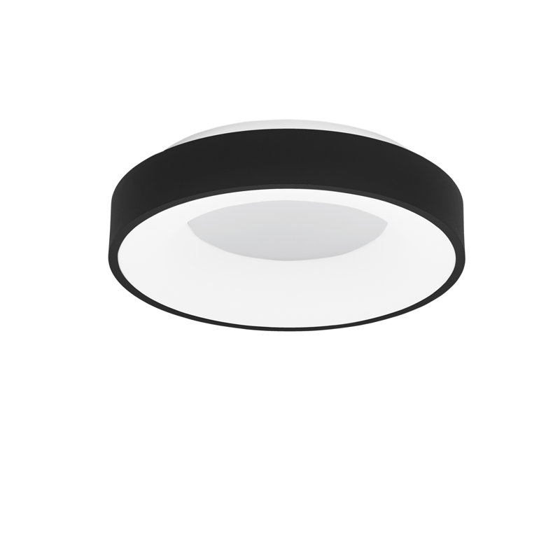 LED Flush Mount, Black, 9cm H x 38cm W x 38cm D, 3000K