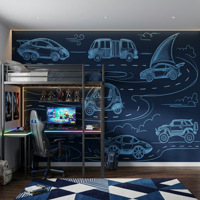 Papier peint tableau noir, art mural amovible