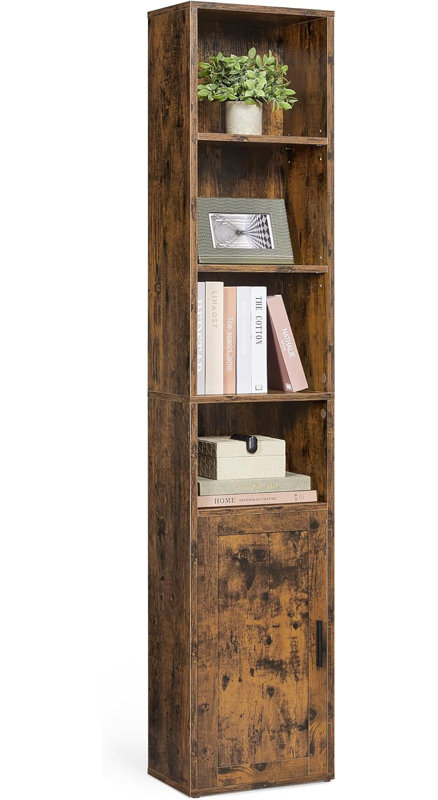 Bookcase, 6-Tier Tall Bookshelf, Book Shelf With Door, Shelving Unit, 24 X 31.8 X 175 Cm, For Living Room, Home Office, Dinning Room