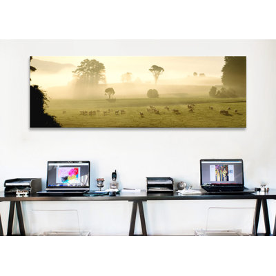 «Farmland and Sheep Southland, New Zealand», reproduction de photo sur toile