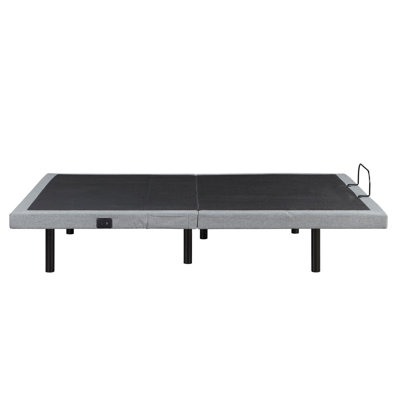 Base de lit réglable pour grand lit gris avec mode zéro gravité, fonction de massage de la tête et des pieds, ports de charge USB-A et USB-C, veilleuse à DEL, cadre en métal robuste, capacité de poids de 600 lb, cadre de lit pour chambre à coucher intelligente