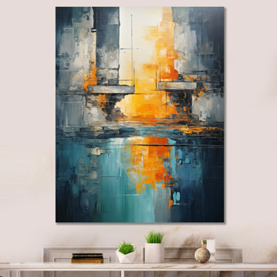 «Green Orange», Bold Abstract Flow Collage I - Collages abstraits, impressions sur toile