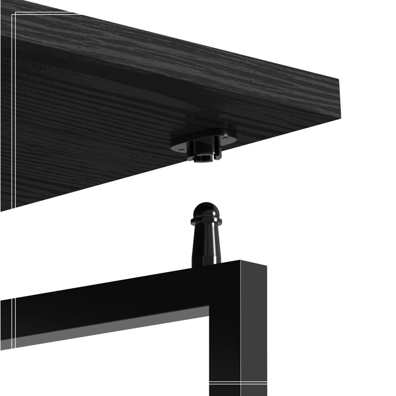 Bureau pliant polyvalent peu encombrant pour des pièces compactes et une utilisation efficace, Noir, noir, noir, noir