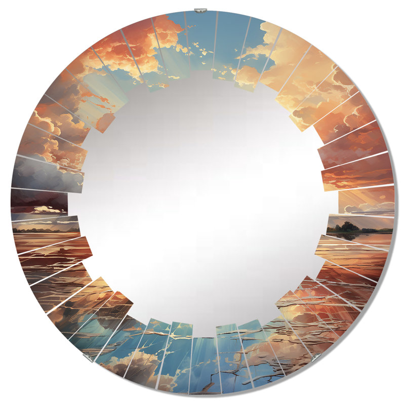 Mondercange - Miroir mural rond, 32 po x 32 po