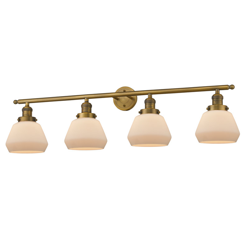 Lumière de vanité de 4-lumière Reyhani, Brushed Brass, Clear