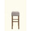 Tabouret à hauteur de comptoir Martha II en lin brun clair et chêne vieilli (ensemble de 2)