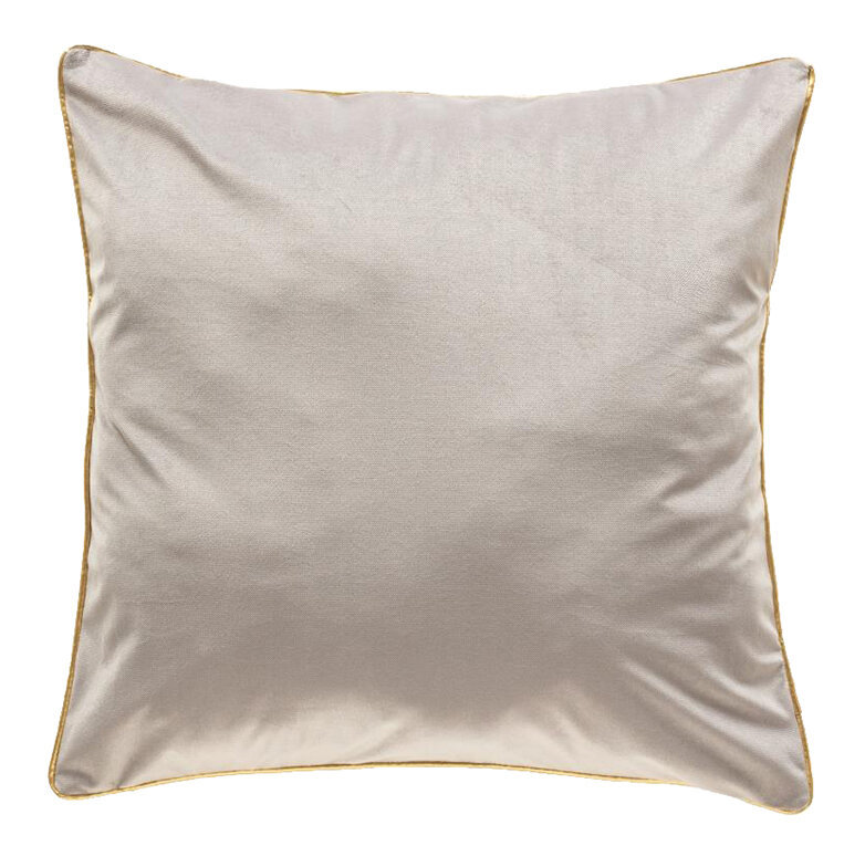 Noah Square Pillow Cover & Insert, Gray/Gold