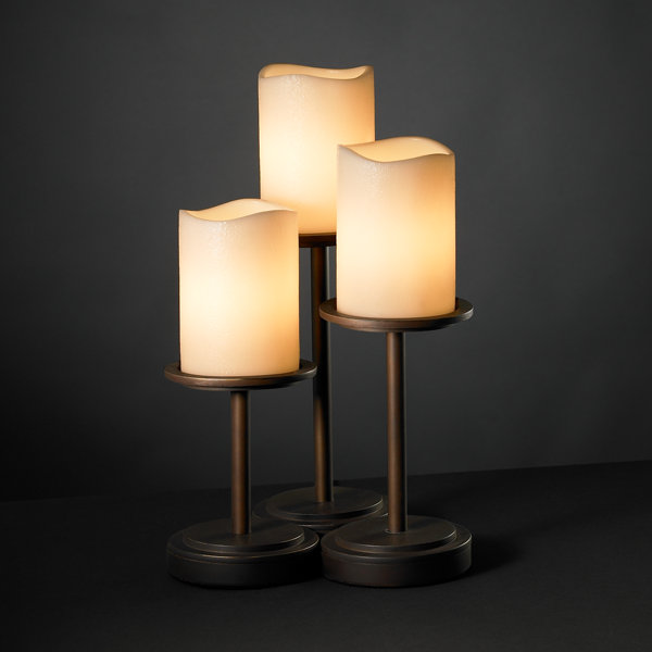 Lampe de table 16 po Burdette, Bronze foncé, Crème