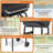Barrel Charcoal Grill w/Foldable Side Table Built-in Thermometer & Storage Shelf