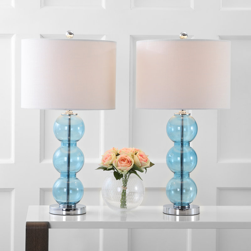 Ensemble de lampe de table 27 po Leaver, Bleu ciel