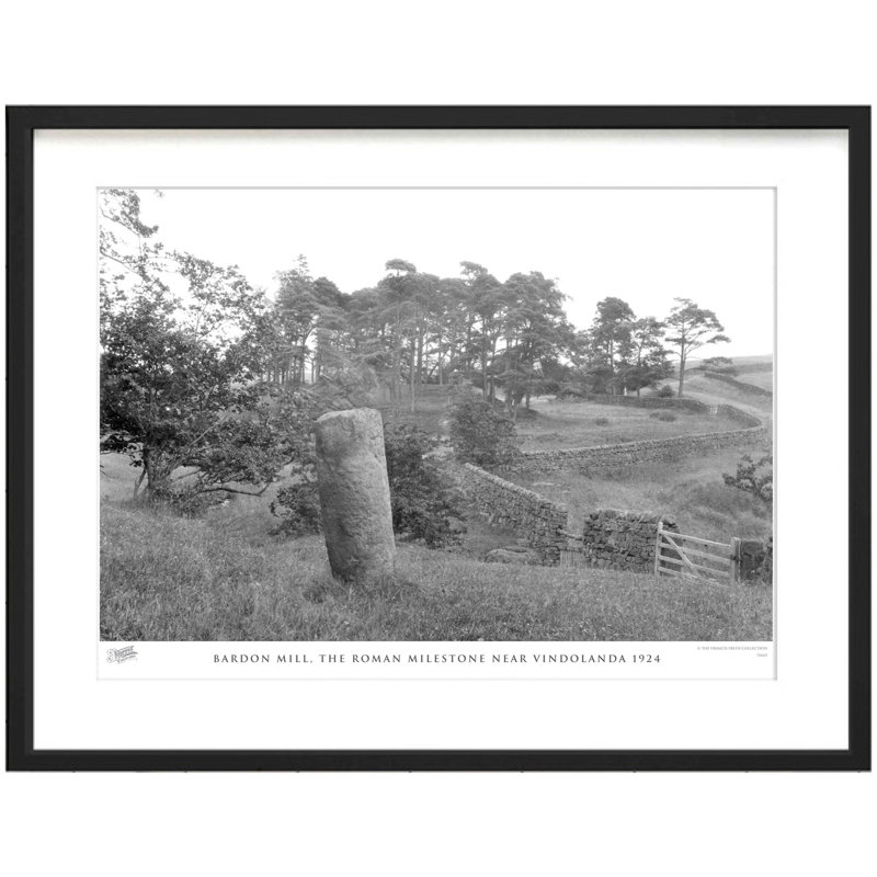 Bardon Mill, The Roman Milestone Near Vindolanda 1924 - Single Picture Frame Print, 60cm H x 80cm W x 2.3cm D