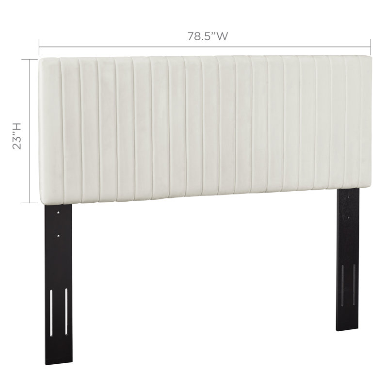 Modway Carson Carrington Stryn Velvet Headboard, Ivory, King/California King
