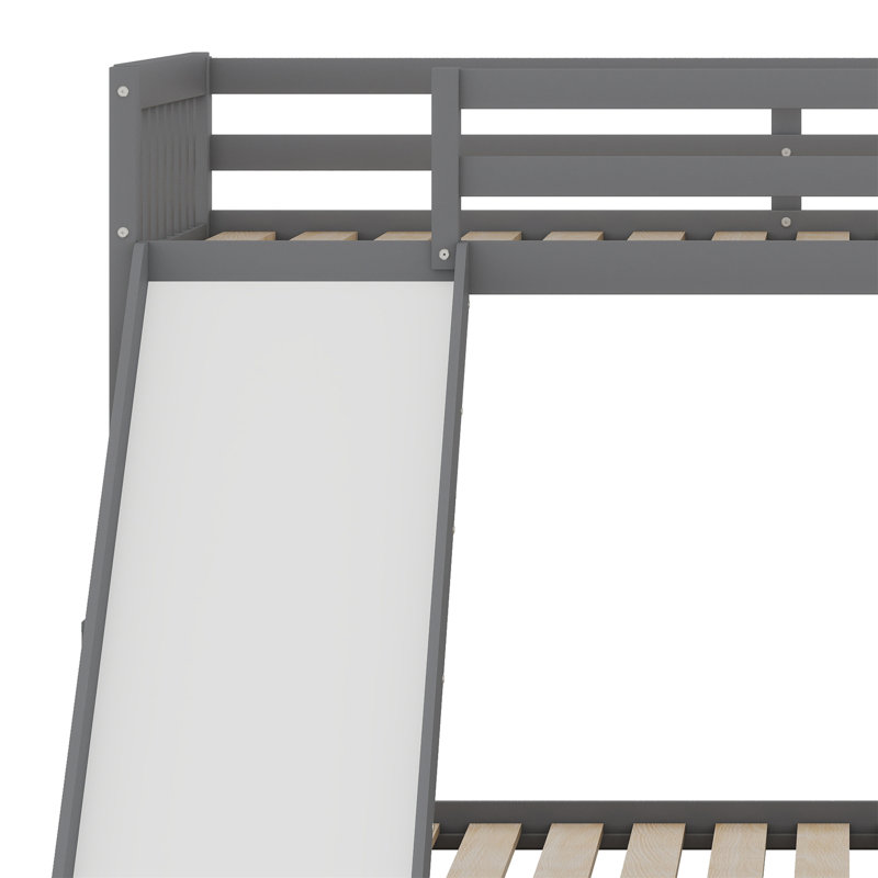 Lit superposé avec tiroirs, rangement et glissade, Grey