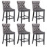 Tabouret de bar rembourré en velours avec dossier capitonné (ensemble de 6)