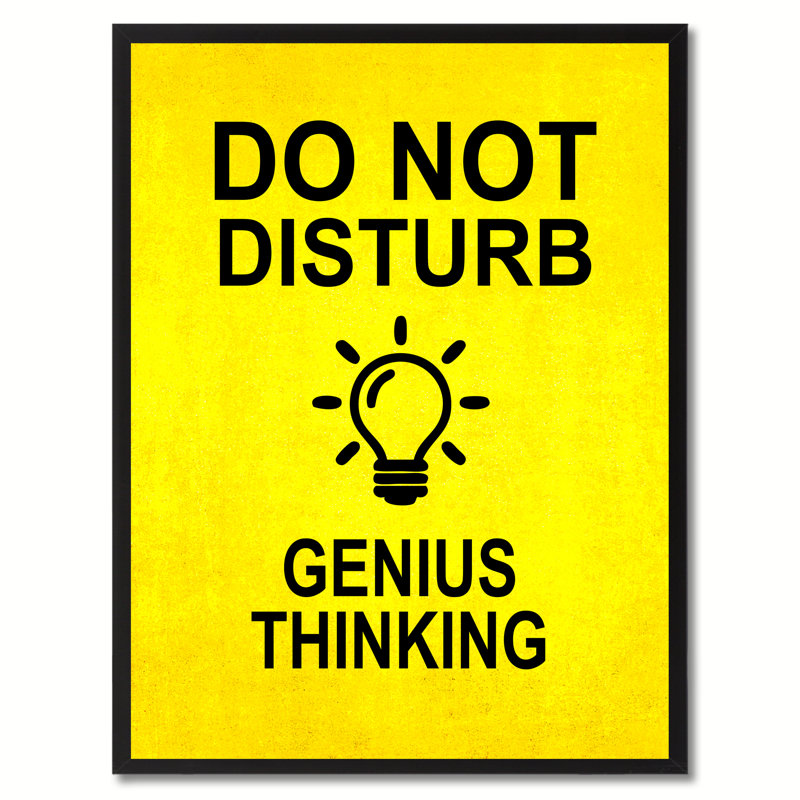 Ne pas déranger Genius, pensée, impression sur toile jaune, encadrée, 22 x 29