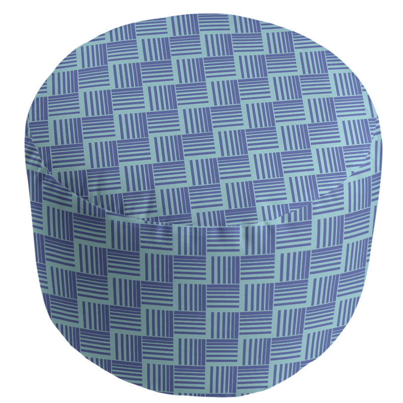repose-pieds à rayures classic basketweave, Sarcelle / Bleu