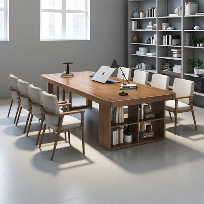 Simple Rectangular Solid Wood Conference Tables by Latitude Run
