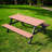 Outdoor HDPE Picnic Table Benches Set , Rectangle Patio Dining Table Bench Set, Anti-Rust Long Life Span-1380415377