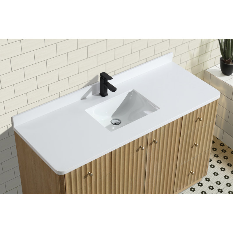 La Jolla 55'' Single Bathroom Vanity With Engineered Stone Top