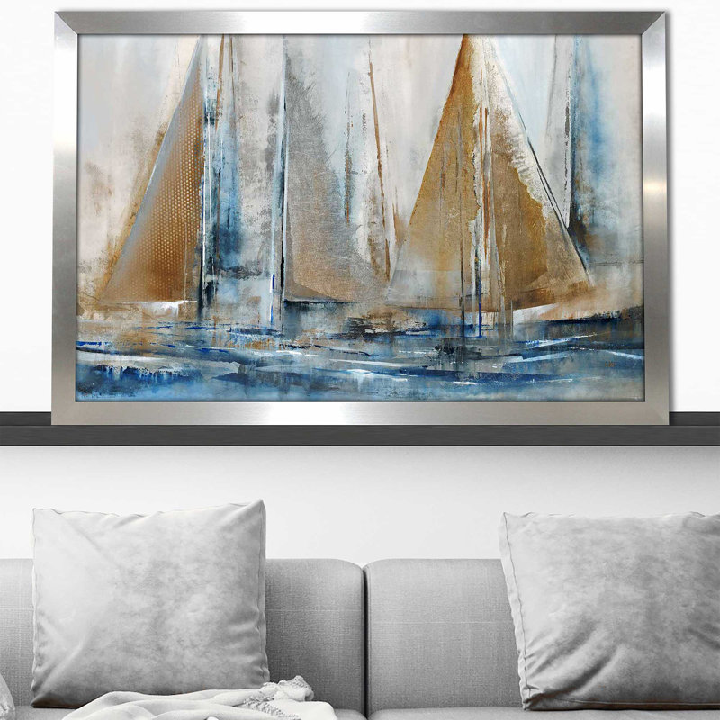 Gone - Peinture sur toile avec cadre flottant, Encadrement argenté, H 21,5 po x l 27,5 po x P 0,75 po