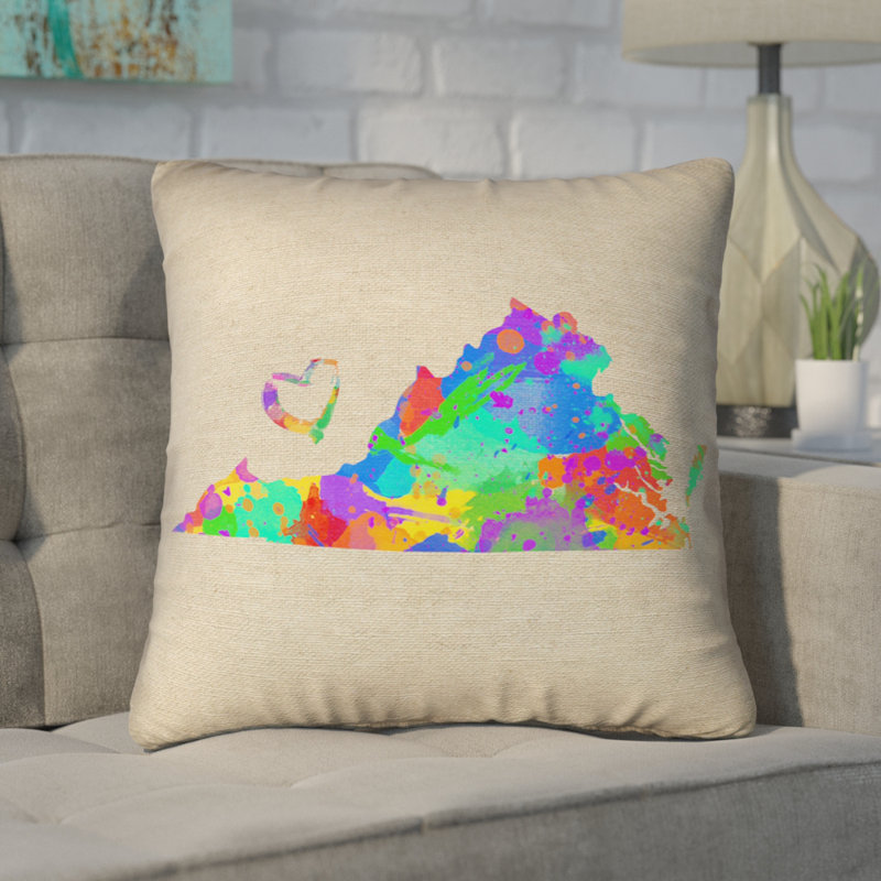 Oreiller Katelyn Smith Virginia Love, 18 po x 18 po, Coussin décoratif