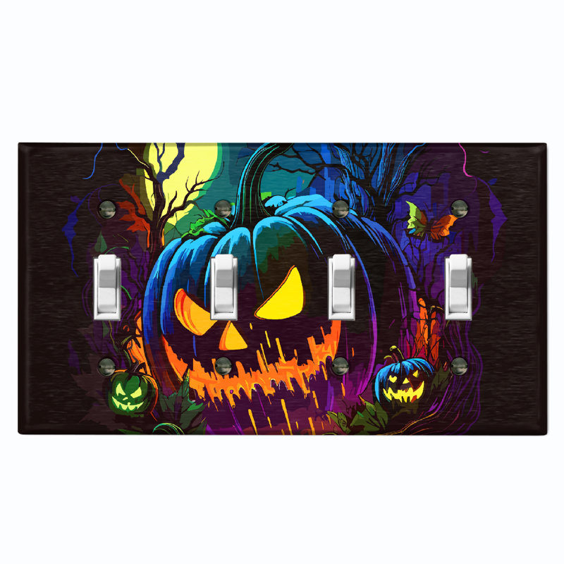 Nature Themed 4 - Gang Toggle Light Switch Standard Wall Plate