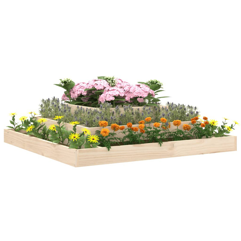 Adner Self-Watering Wood Raised Garden Bed, Oak, 27cm H x 110cm W x 110cm D