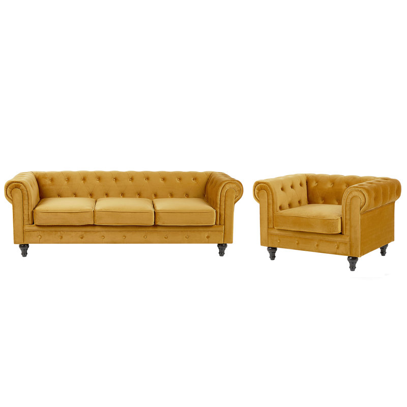 Camron 2 - Piece Velvet Living Room Set, Yellow