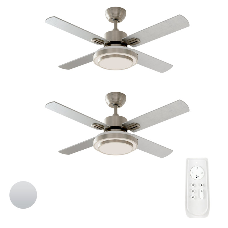 2-Pack 44" Modern Ceiling Fan with Light & Remote