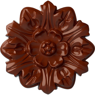 Endurathane Emery Leaf Ceiling Medallion, 7 5/8"OD x 1"P, Hand-Painted Firebrick Finish