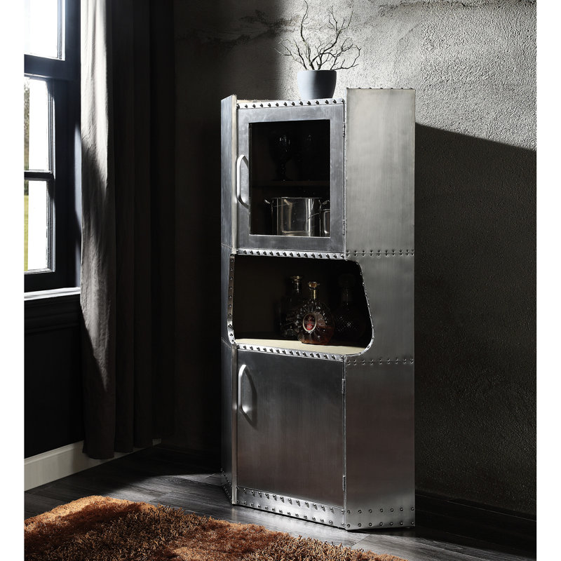 Armoire en aluminium avec 1 tablette, rehaussant la décoration et la fonctionnalité améliorant l'esthétique du rangement