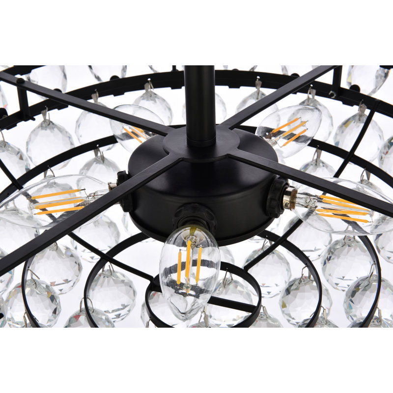 Abel 5 - Light Unique/Statement Pendant, Black, 70" H x 18" W x 18" D