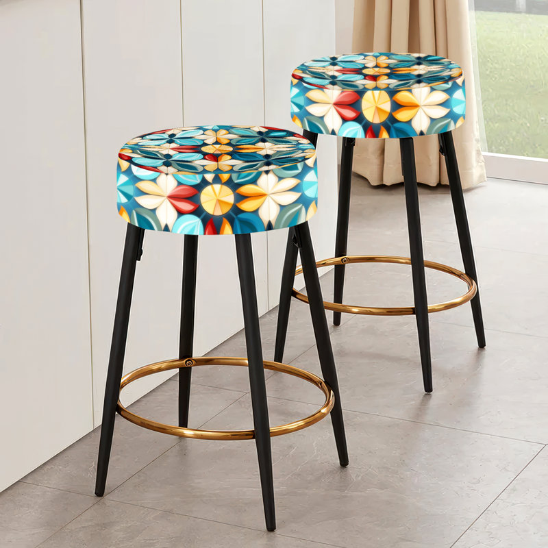 Inner Harmony Exploration Mediation - Ensemble de 2 tabourets de bar Ikat