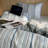 Farmhouse Colorful Pinstripe Washed Cotton Duvet Cover Set-124943815-124943813