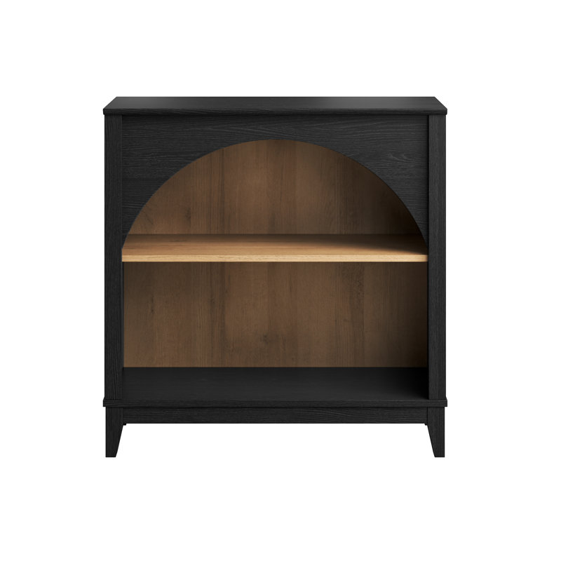 Bibliothèque eshman en bois d'ingénierie avec rangement pour le salon, (2 tablettes) H 32,5 po x l 32 po x P 13 po, Noir