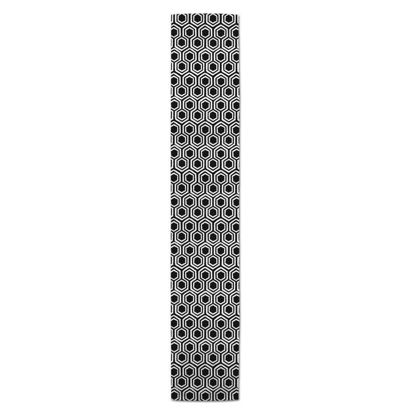 Askerby Roughhexagon Table Runner, 90" x 16", Sage Green, Minor Hand Drawn Plaid