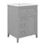 Meuble-lavabo de 24 po avec lavabo, armoire de rangement simple autoportante avec tiroir inclinable, 3 tiroirs, tablette réglable et support de rangement-72380844