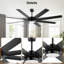 Ventilateur de plafond 72 pales de 72 pouces avec lumières et télécommande, ventilateur moderne noir avec moteur à courant continu réversible-1173849857-1173849871