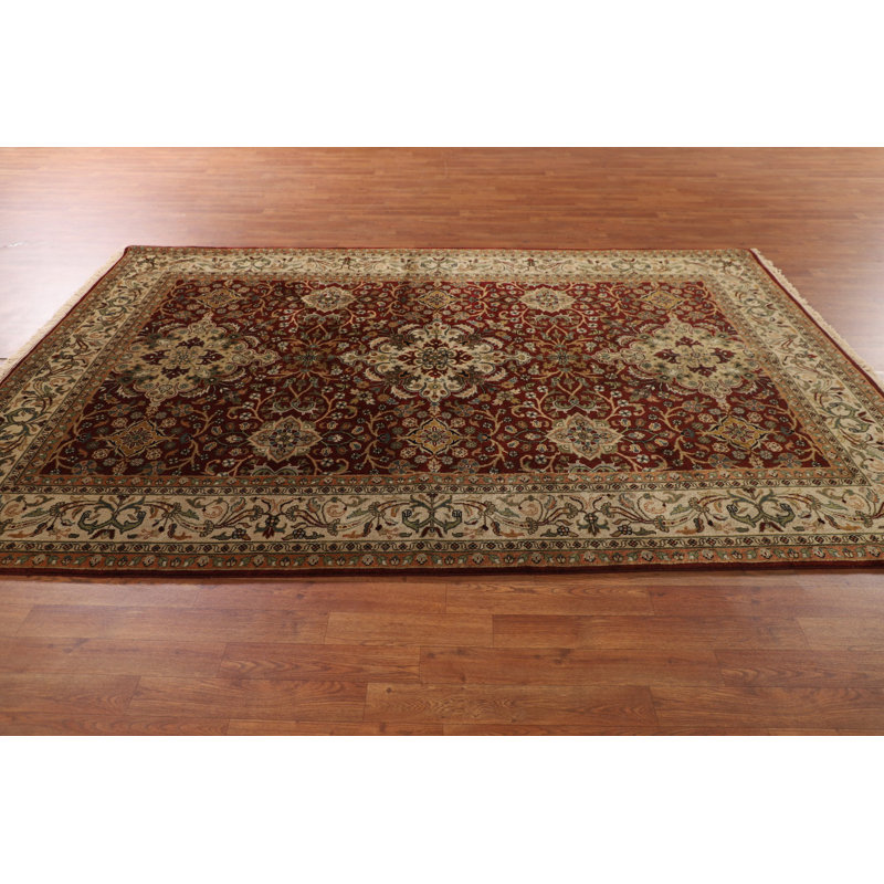 Tapis oriental floral fait à la main 6 x 9