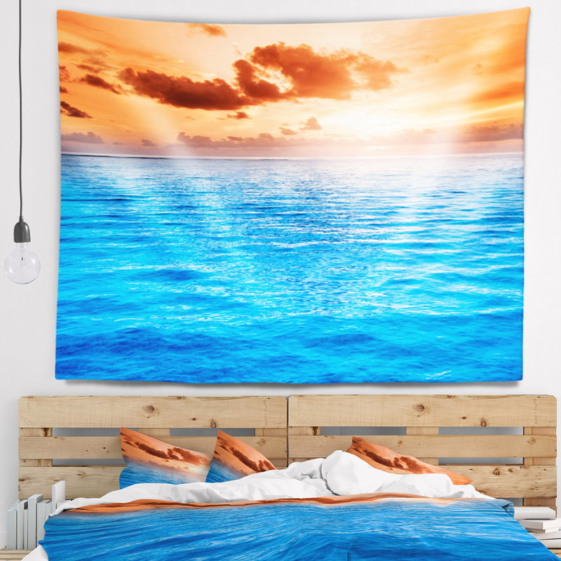 Tapisserie coucher de soleil, H 32 po x l 39 po