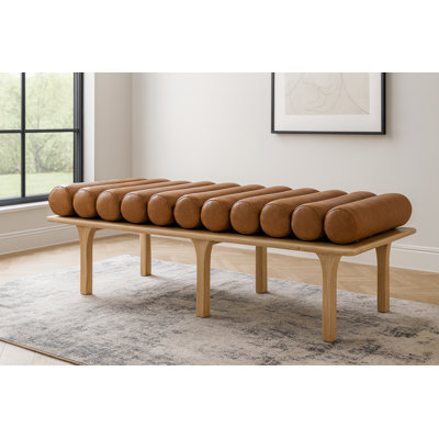 Landon Boutis Faux Leather Upholstered Bench