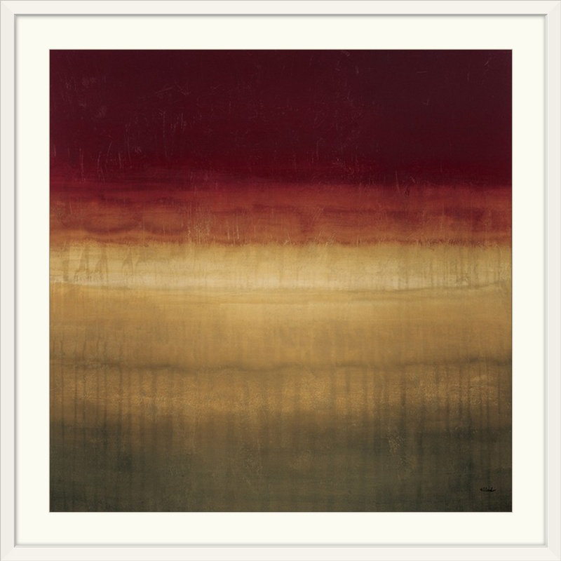 Silvio «Jamaican Sunrise» par Reproduction d'art, H 38 po x l 38 po x P 1 po, Cadre blanc